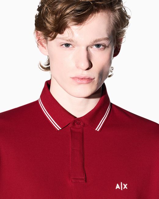 ARMANI EXCHANGE Red Regular Fit Polo Shirt for men