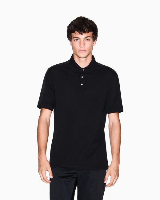 ARMANI EXCHANGE Poloshirt Mit Normaler Passform Und Kontrastband in Black für Herren