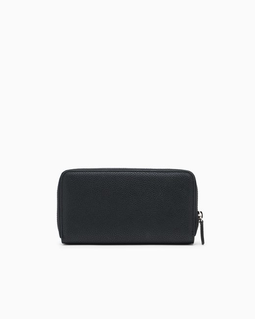 ARMANI EXCHANGE Black Portemonnaie Mit Umlaufendem Reißverschluss Und Geformten Nähten