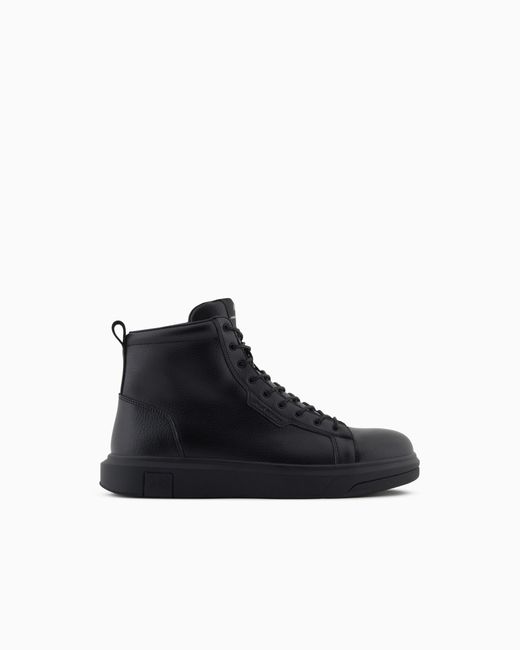 ARMANI EXCHANGE Black High Sneakers With Platform Sole for men