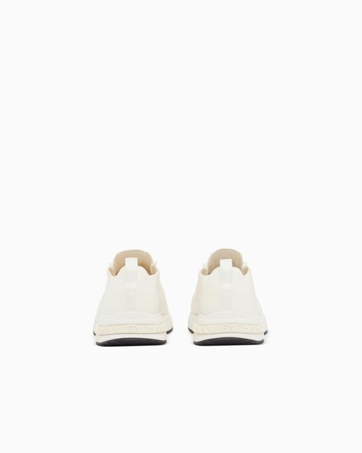 ARMANI EXCHANGE White Technical Fabric Sneakers for men
