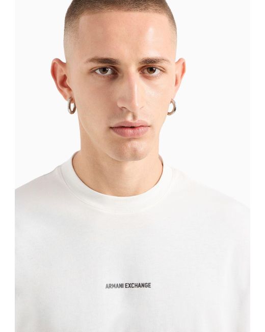 Armani Exchange White Relaxed Fit T-shirts for men