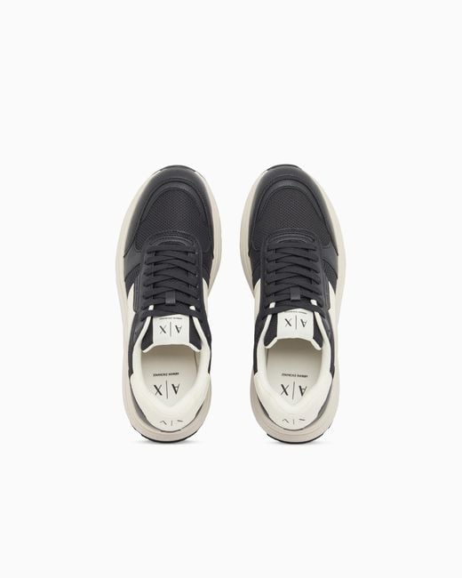 ARMANI EXCHANGE White Urban Minimal Sneakers for men