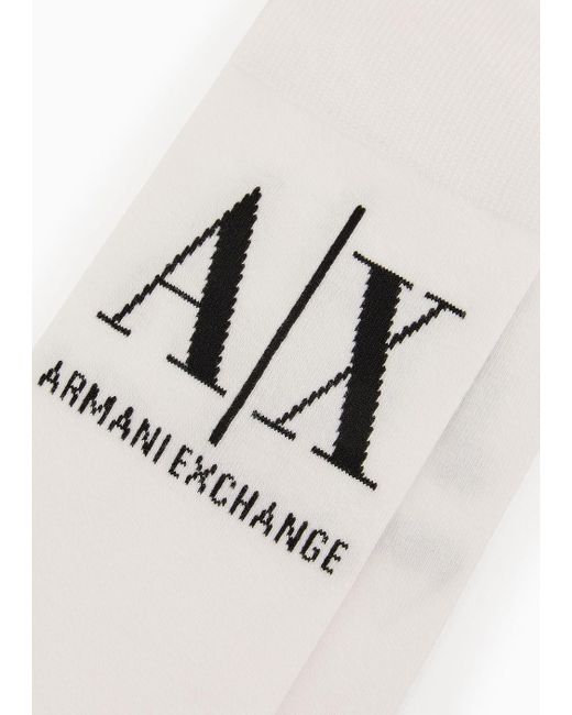Armani Exchange White Socks With Logo for men