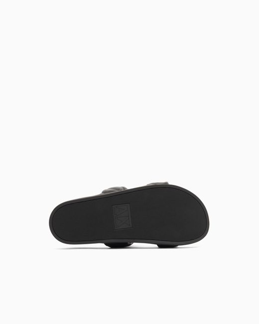 ARMANI EXCHANGE White Minimal Nappa Sandals