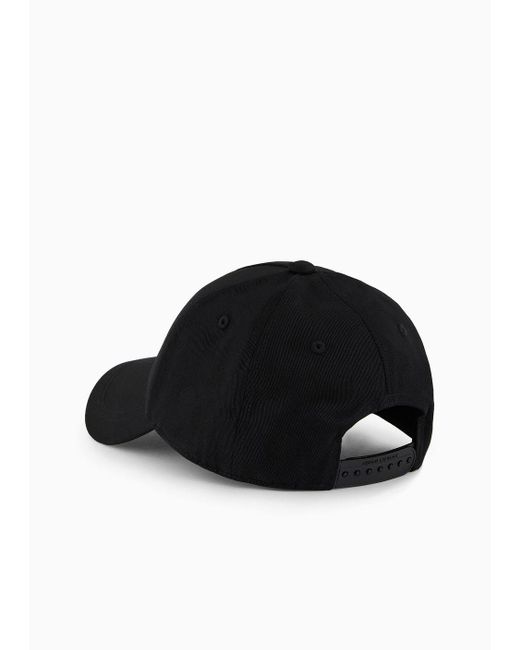 Cappello Con Visiera In Cotone Con Logo di Armani Exchange in Black