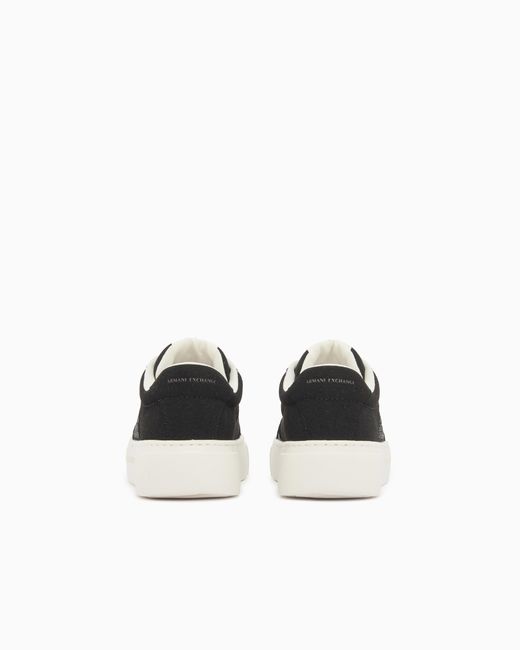 ARMANI EXCHANGE White Lace-Up Low-Top Sneakers