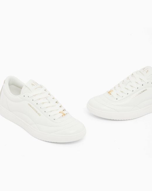 ARMANI EXCHANGE White Sneakers With Coated Upper And Rubber Sole