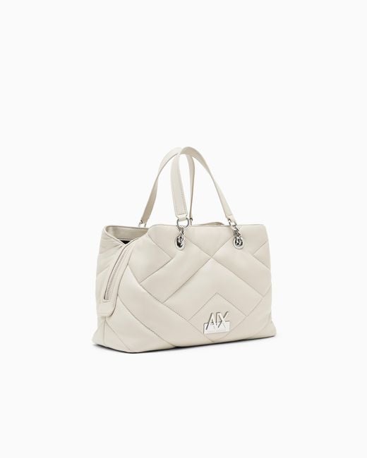 ARMANI EXCHANGE White Shopping Bag