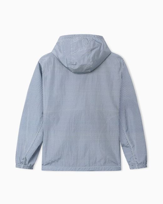 ARMANI EXCHANGE Blue Technical Fabric Windbreakers for men