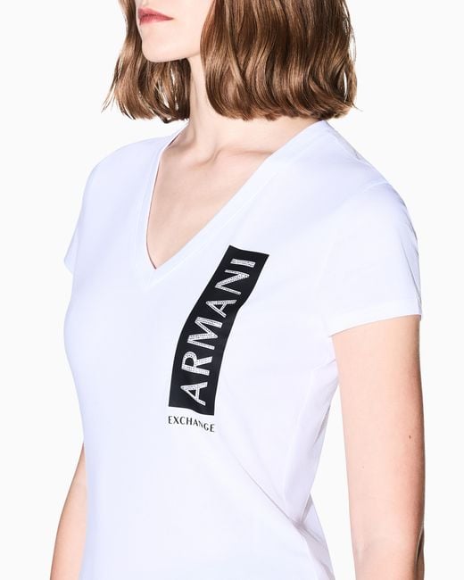 ARMANI EXCHANGE White Slim Fit T-Shirt