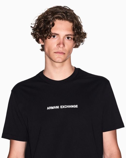 T-Shirt Coupe Régulière Avec Logo Imprimé Sur La Poitrine ARMANI EXCHANGE pour homme en coloris Black