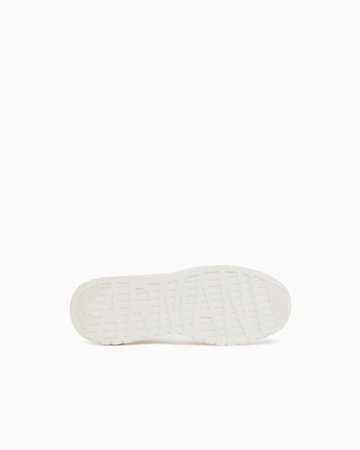 ARMANI EXCHANGE White Technical Fabric Sneakers for men