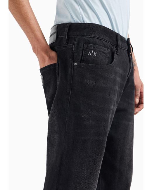 Armani Exchange Black J13 Slim Fit Jeans In Indigo Denim for men