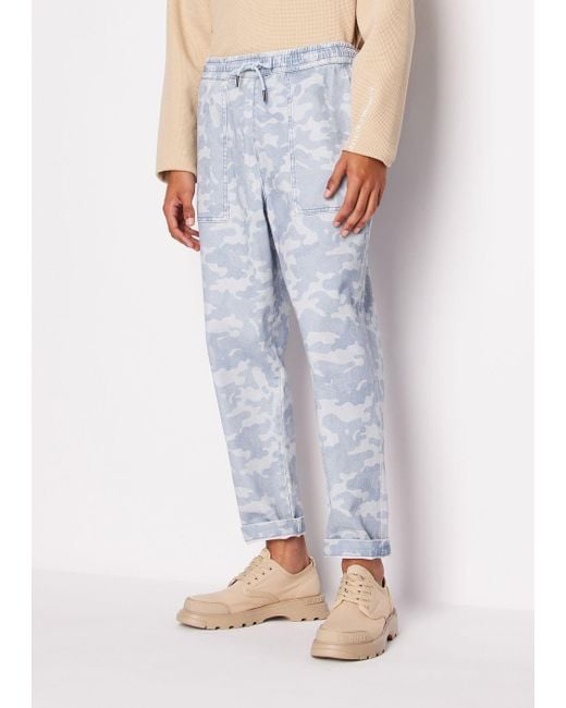 Armani Exchange Blue Regular Fit Jeans In Camouflage Denim for men