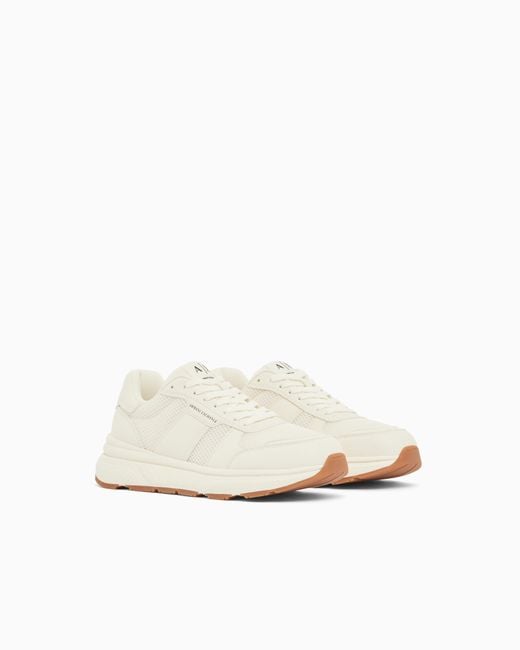 ARMANI EXCHANGE White Urban Minimal Sneakers for men