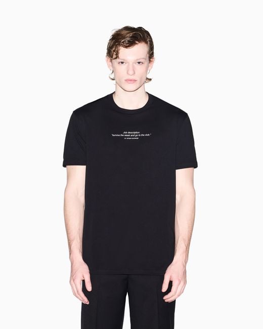 ARMANI EXCHANGE Black Regular Fit T-Shirt for men