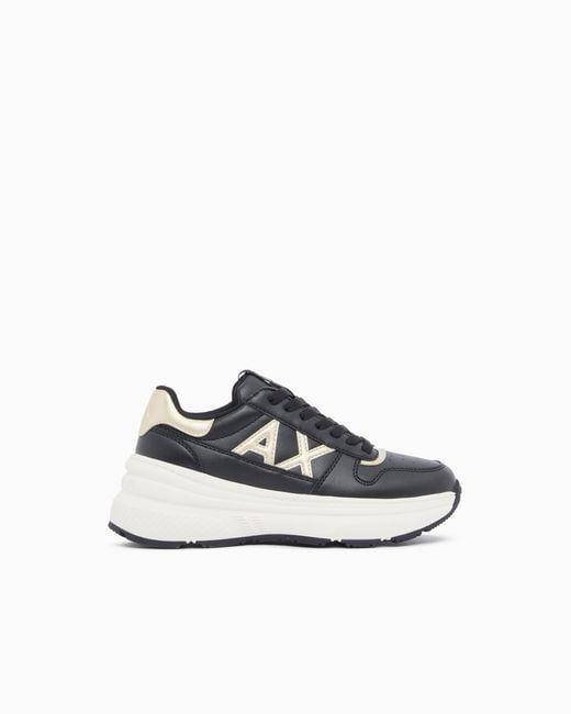 ARMANI EXCHANGE White Sneakers With Metallic Details And Rubber Sole