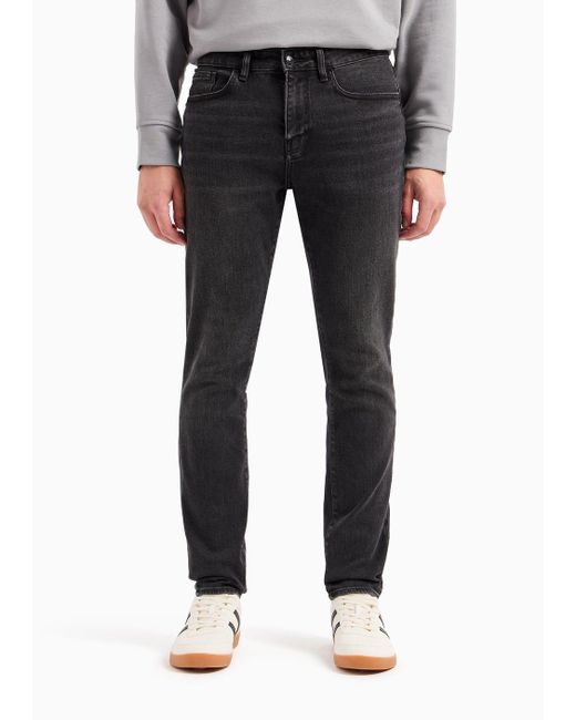 Armani Exchange Blue J14 Skinny Fit Jeans In Comfort Denim for men