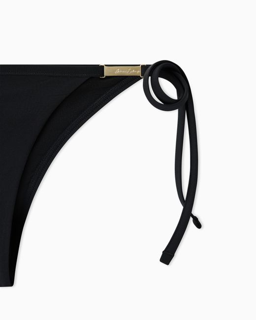 ARMANI EXCHANGE Black Low-Rise Bikini Bottoms