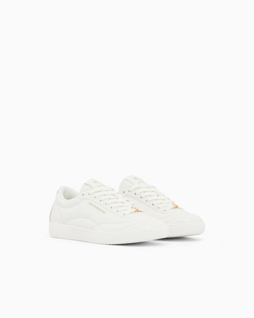 ARMANI EXCHANGE White Sneakers With Coated Upper And Rubber Sole