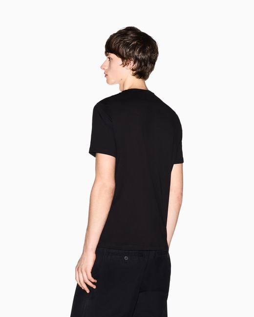 ARMANI EXCHANGE Black Slim Fit Cotton T-Shirt for men