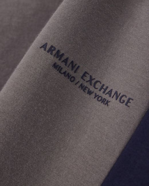ARMANI EXCHANGE Blue Regular Fit Sweatshirt Bonded Stretch Cotton Blend for men