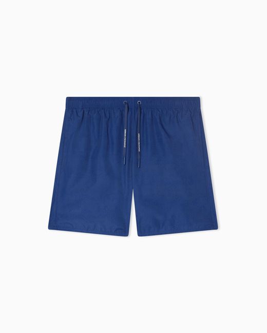 ARMANI EXCHANGE Blue All-Over Graphic Print Swimsuit for men