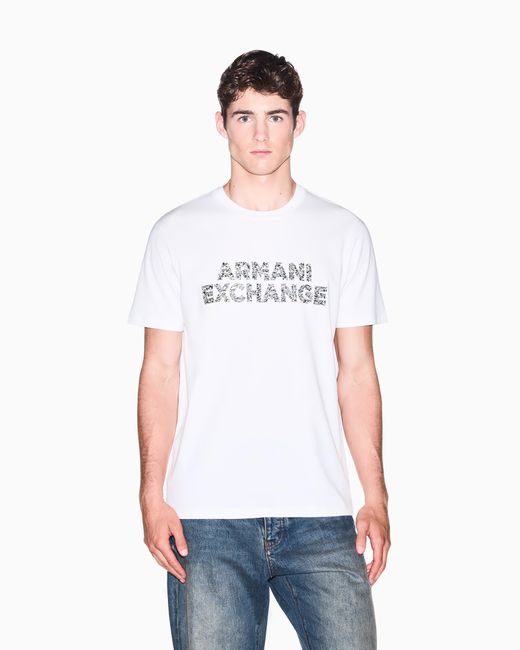 ARMANI EXCHANGE White Regular T-Shirt for men