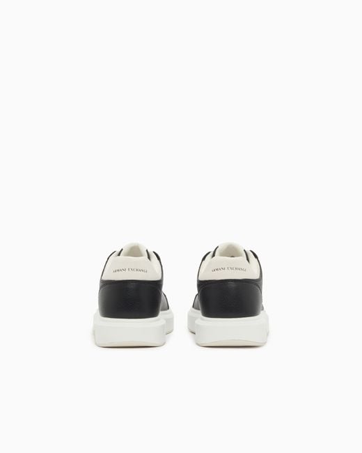 ARMANI EXCHANGE White Urban Chic Suede Sneakers for men
