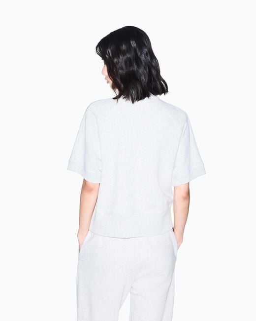ARMANI EXCHANGE White Sweatshirt Cotton French Terry