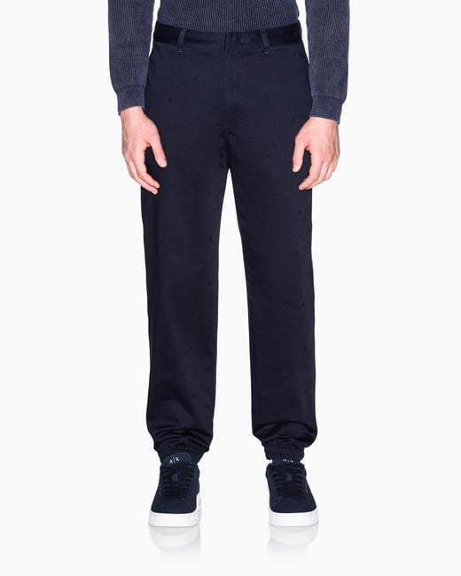 ARMANI EXCHANGE Blue Cotton Trousers for men
