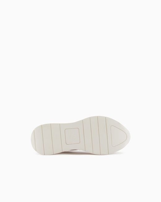 ARMANI EXCHANGE White Urban Mesh And Microsuede Sneakers
