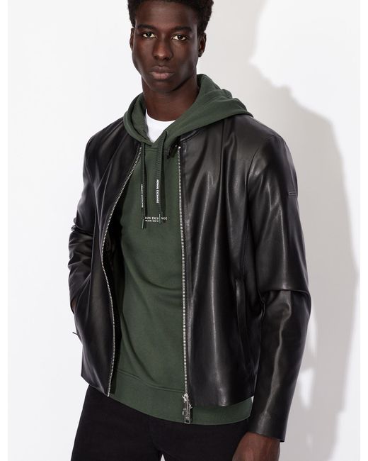 armani faux leather jacket