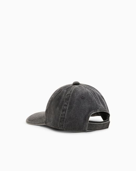 ARMANI EXCHANGE Black Used-Effect Visor Hat for men
