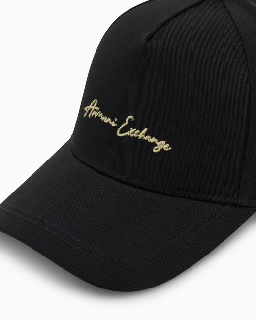 ARMANI EXCHANGE Black Six-Panel Baseball Cap