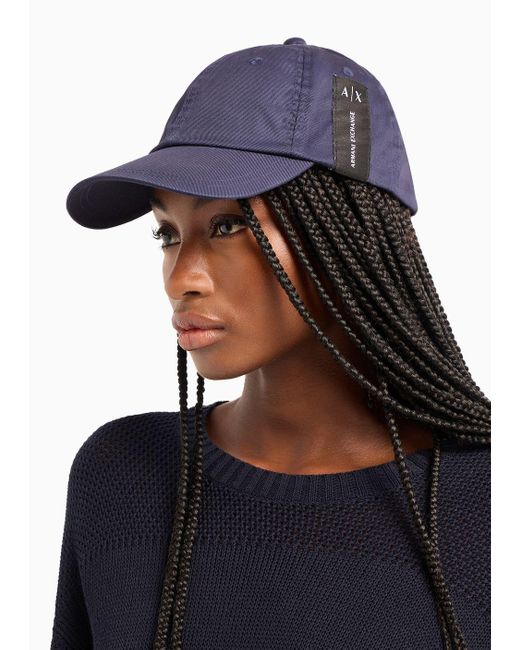 Armani Exchange Blue Hat With Visor