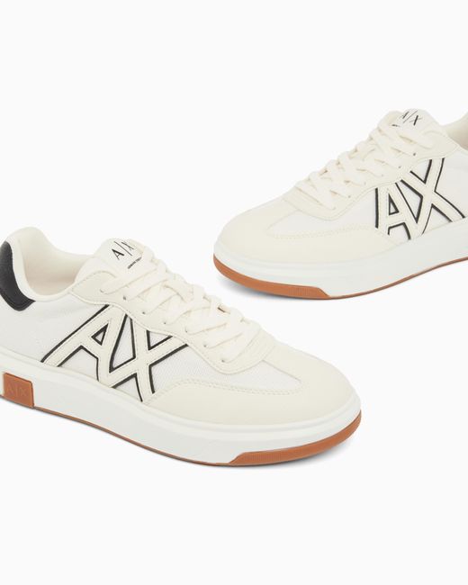 ARMANI EXCHANGE White Sneakers With Contrasting Logo for men