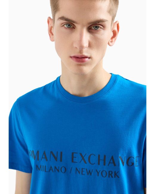 Armani Exchange Jersey-t-shirt In Normaler Passform in Blue für Herren