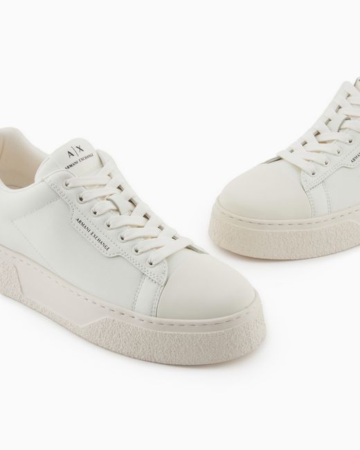 ARMANI EXCHANGE White Low-Top Sneakers for men