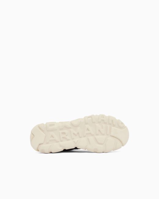 ARMANI EXCHANGE White Sneakers With Oversized Sole And Contrasting Inserts for men