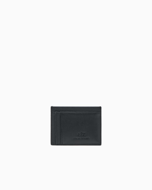 ARMANI EXCHANGE White Smooth Texture Bifold Wallet for men