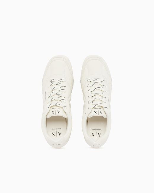 ARMANI EXCHANGE White Sneakers Lower Soft Regular Fit With Rubber Sole for men