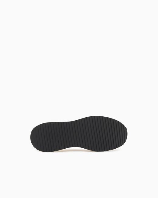 ARMANI EXCHANGE White Technical Fabric Sneakers for men
