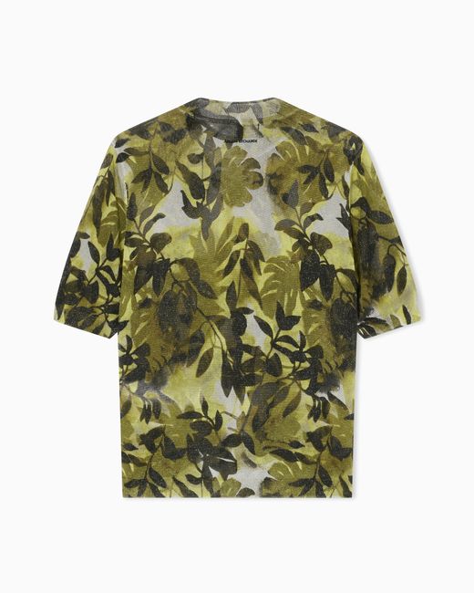 ARMANI EXCHANGE Green Viscose Blouse With Allover Pattern