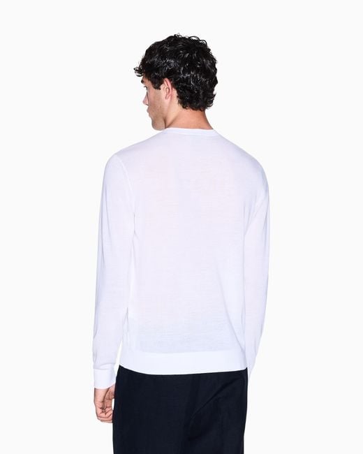 ARMANI EXCHANGE White Crew Neck Sweater for men
