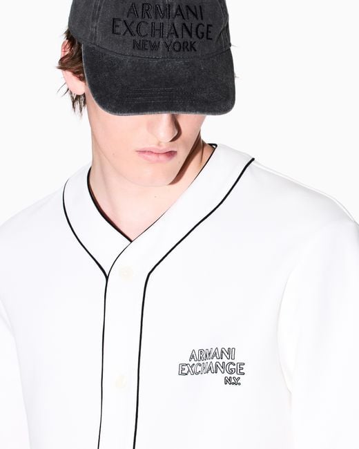 ARMANI EXCHANGE Black Used-Effect Visor Hat for men