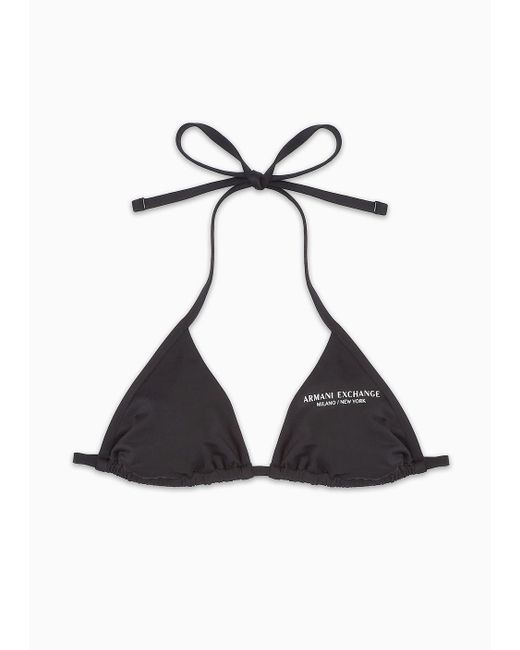 Armani Exchange Black Bikini Tops