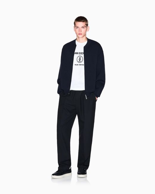 ARMANI EXCHANGE White Regular Fit Graphic Logo T-Shirt for men