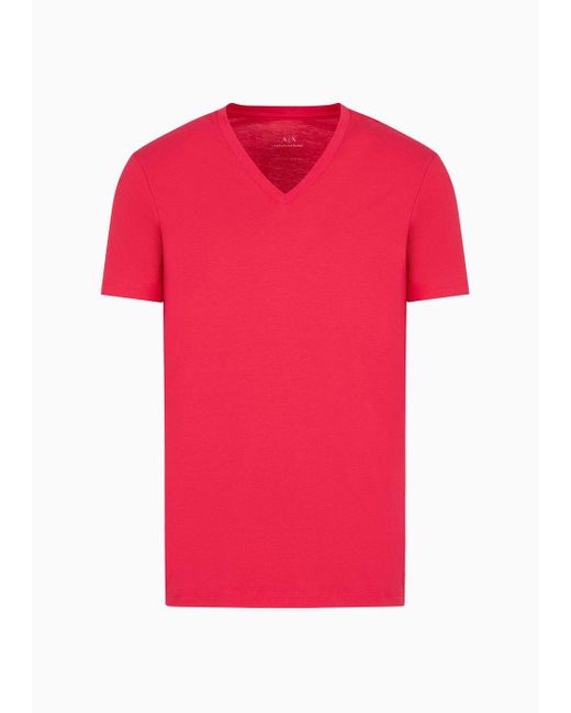 Armani Exchange Pink Slim Fit Short Sleeve Pima Cotton T-shirt for men